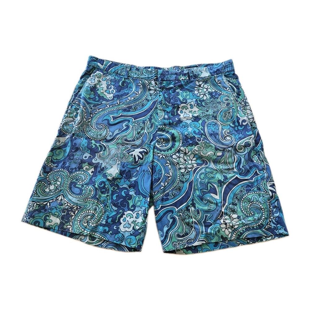 Lilly Pulitzer Via Palm Beach Men's 38 Everglades Chino Shorts Paisley Abstract